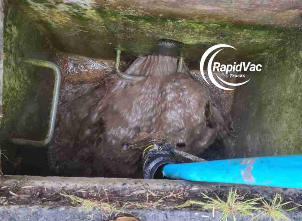 Vacuum truck removing commercial liquid waste safely in Newcastle.